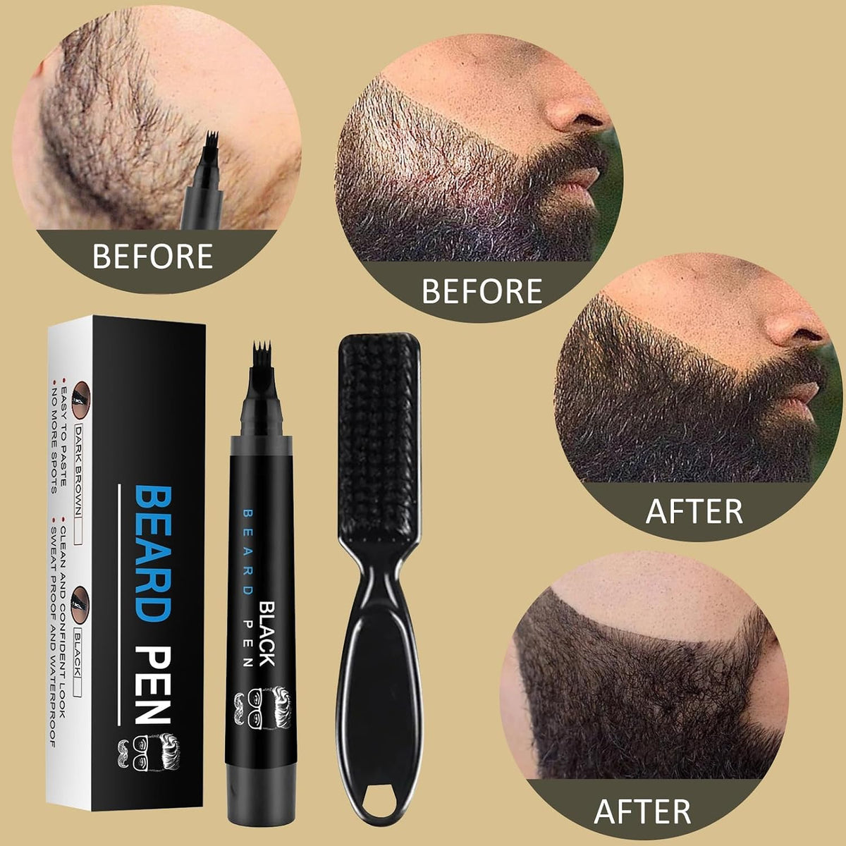 Waterproof Filler Pen Kit for Fuller Beard